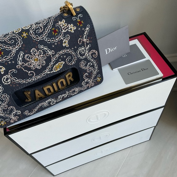 DIOR J’ADIOR Denim Embroidered Crossbody Bag - Picture 8 of 16